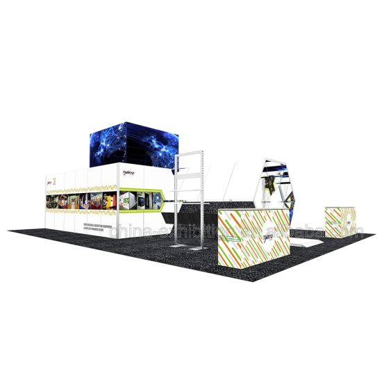 Cina Pabrik Harga Disesuaikan Iklan Display dengan LED Screen Exhibition Booth Desain