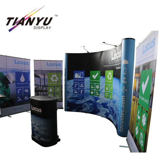 Pop up Tampilan Fabric Pop up stand Pameran Dinding Banner Trade Show Backdrop Berdiri