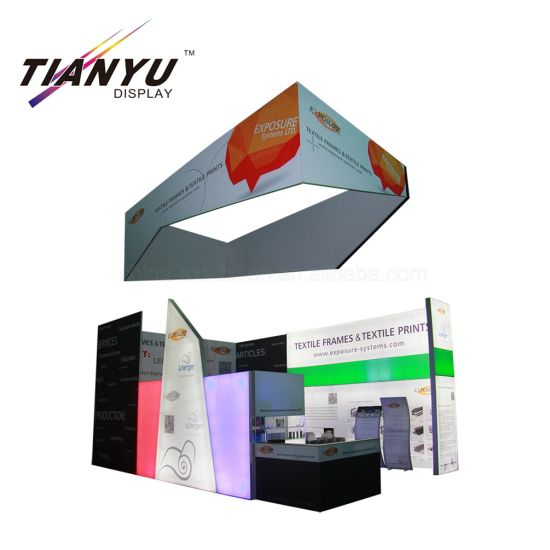 Portabel Aluminium Cepat Set-up Modular Pameran terang Kustom Booth 6X6 Desain