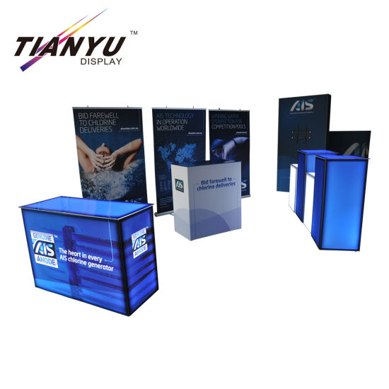 Instalasi Cepat Pameran Aluminium Fabric Standard Display System Tradeshow Booth 10x10