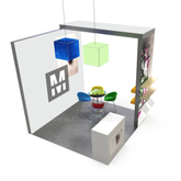 Memproduksi Custom Made Frameless Kain box Light dengan Backlight dan edgelight LED Digunakan di 3x3m Trade Show Booth