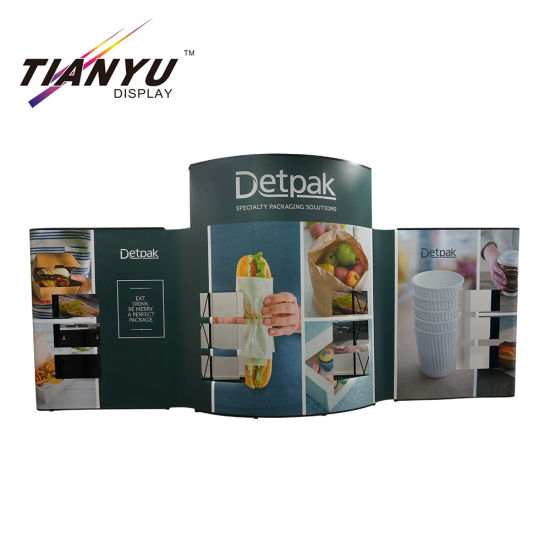 Gratis Desain Populer Trade Show Display, Pop up Display, Corved Pop up stand