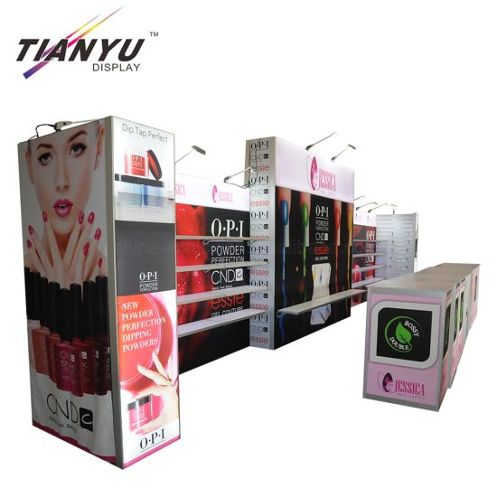 Disesuaikan Colorful Aluminium Nail Polish Tampilan Kontra untuk Fair Booth