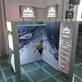 Disesuaikan Snow Mountain Fabric Pencahayaan Box 3x3m pameran Menampilkan Dagang Tampilkan Sistem