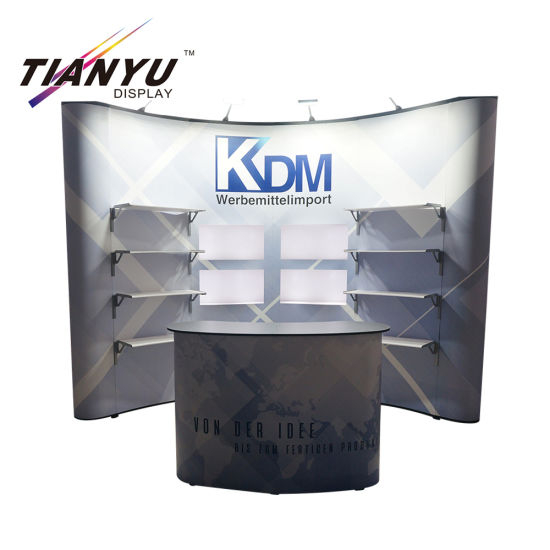 Produsen Portabel Trade Show Dinding Fabric Aluminium Pop up stand Tampilan Stand