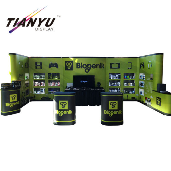 Gaya Baru Aluminium PVC Trade Show Lipat up Iklan Floor Standing Pop up Stand Banner Back Drop Banner Berdiri