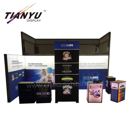 OEM Exhibition Booth Digunakan berdiri Trade Show Pameran TV Booth dengan LED Light