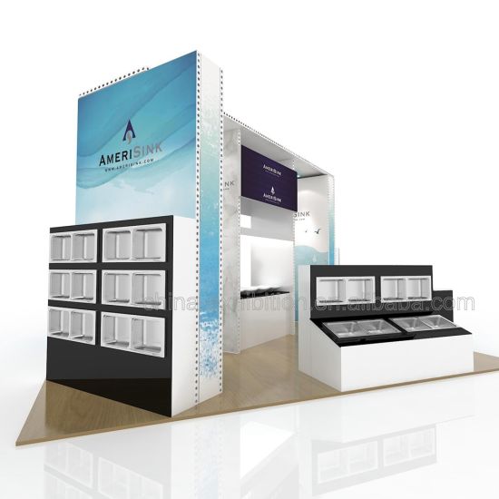 High Quality 10 20 Arch Exhibition Booth Desain Expo Stand dengan Kabinet