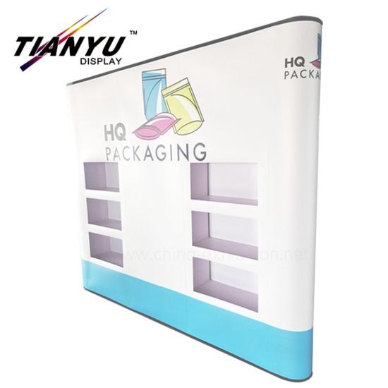 Lipat Exhibition Booth PVC Backdrop Dinding Magnetic Pop up Tampilan Banner
